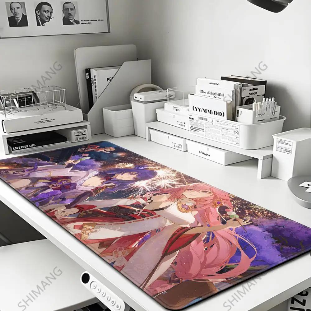 

Mouse Pad Genshin Impact Mousepad Baal Raiden Shogun Gaming Accessories Pc Gamer Cabinet Desk Mat Keyboard Computer Deskmat Xxl