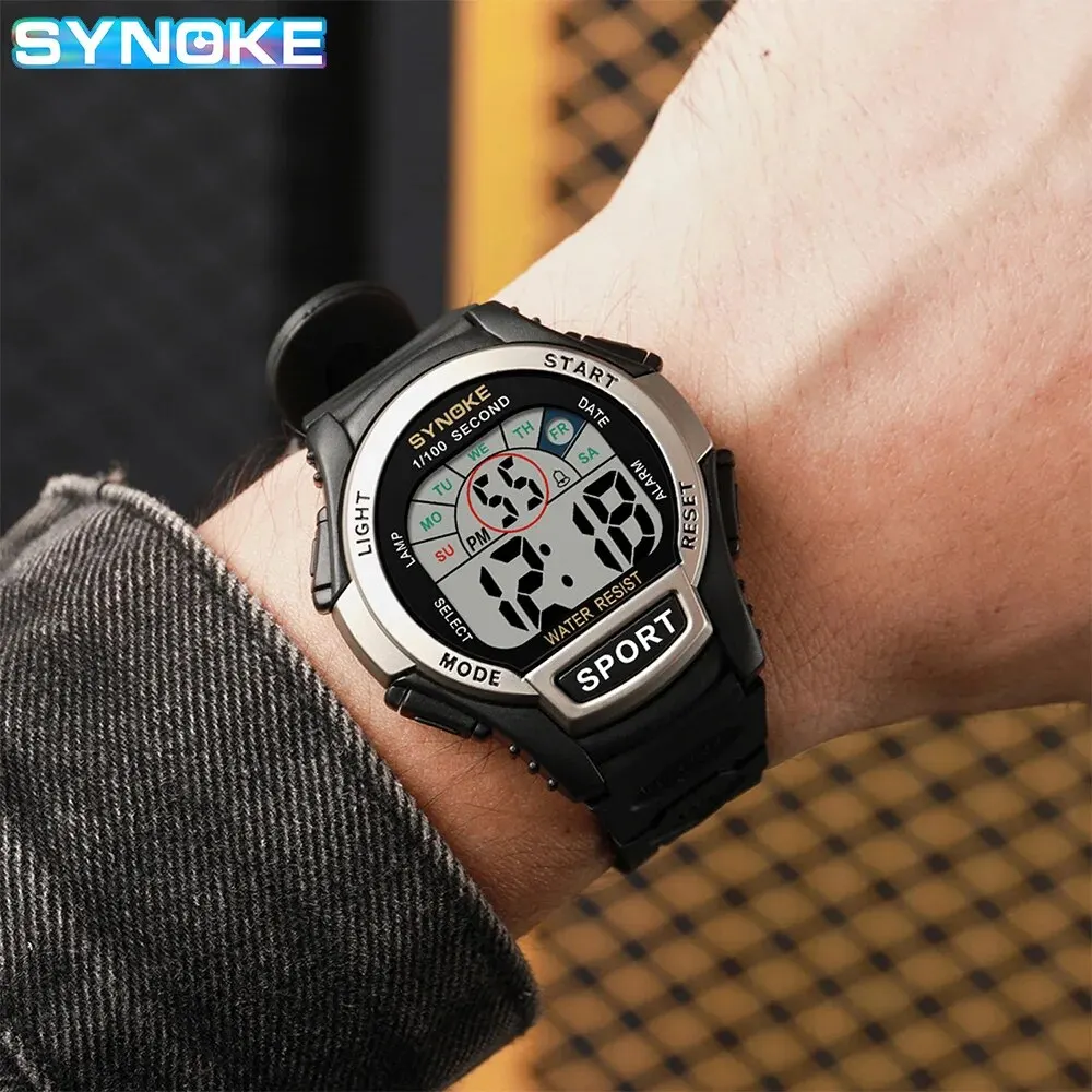 SYNOKE Military Digital Watches Men Sports Luminous Chronograph Waterproof Male Electronic Wrist Watches Relogio Masculino