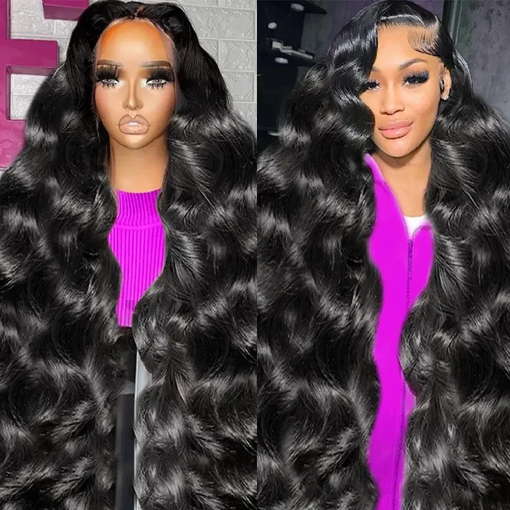 الجسم موجة 200% كثافة الشعر البشري الباروكات الطبيعية 13x4 13x6 HD الدانتيل الشفاف الباروكات الأمامية قبل قطعها النساء شعر ريمي 40 46 بوصة