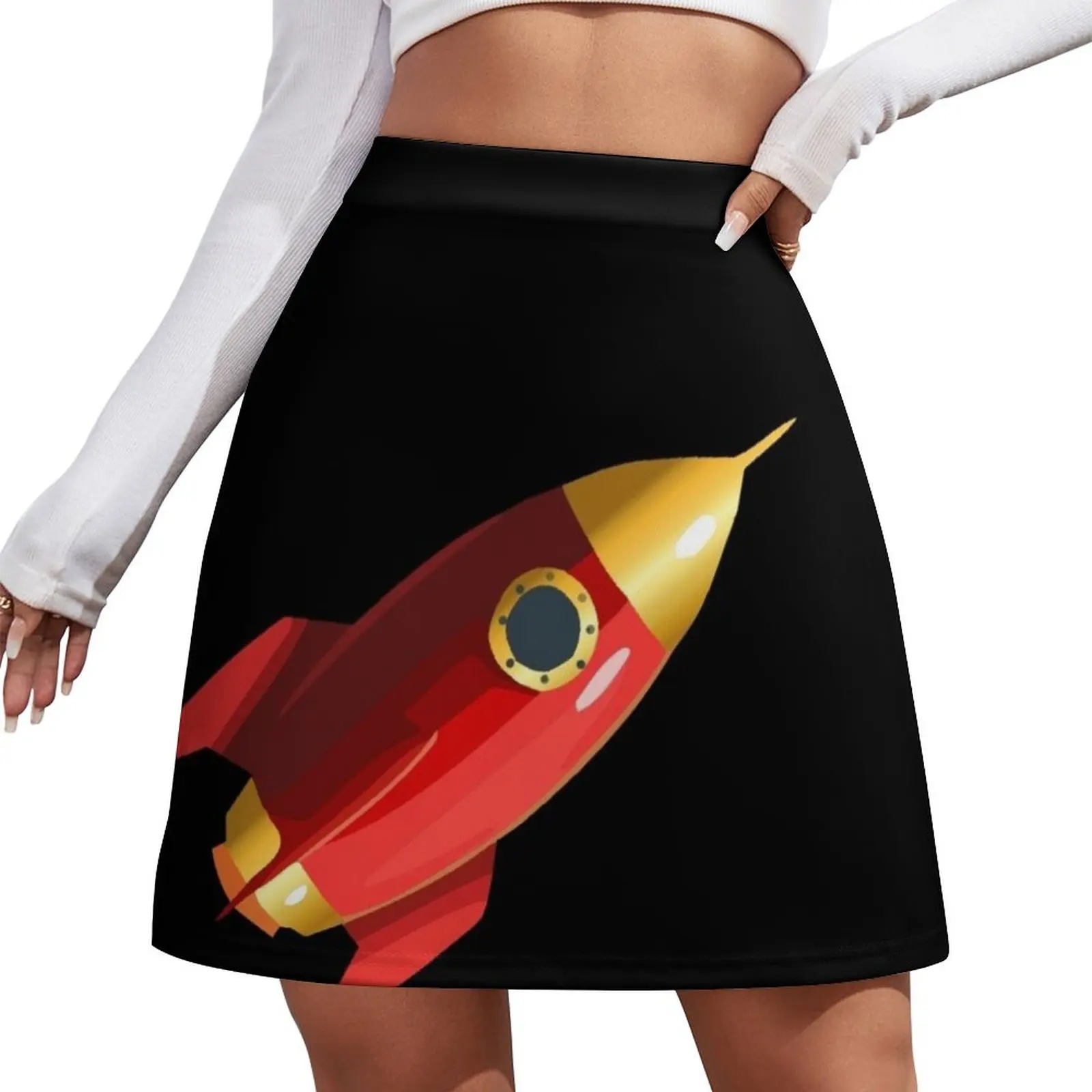 

rocket Mini Skirt Skirt satin Woman short skirt Woman clothing modest skirts for women