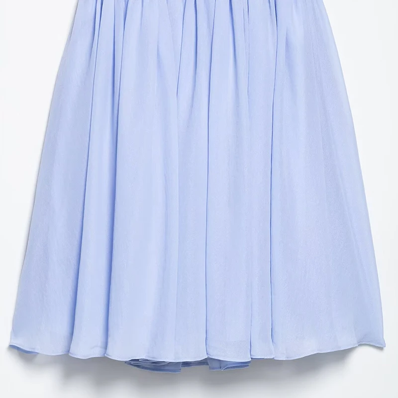 فستان نسائي صيفي 2025 أنيق بياقة على شكل V وتصميم واسع من البوليستر 00٪ قطعة واحدة من ماركة Z