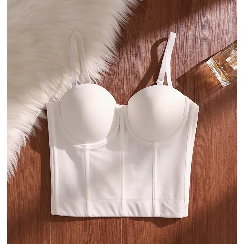 

S-3XL Plus Size Body Shaping Women Long Corset Lady Bralette Girl Party Strap Multi Color Crop Top Female Slim Bustier Bra Vest