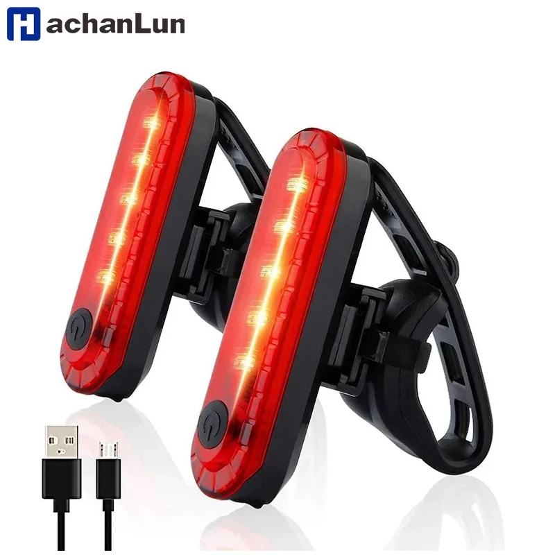 HACHANLUN Rear Bike Tail Light USB Rechargeable Red Ultra Bright Taillights Fit on Bicycle Easy To Install For Cycling Safety