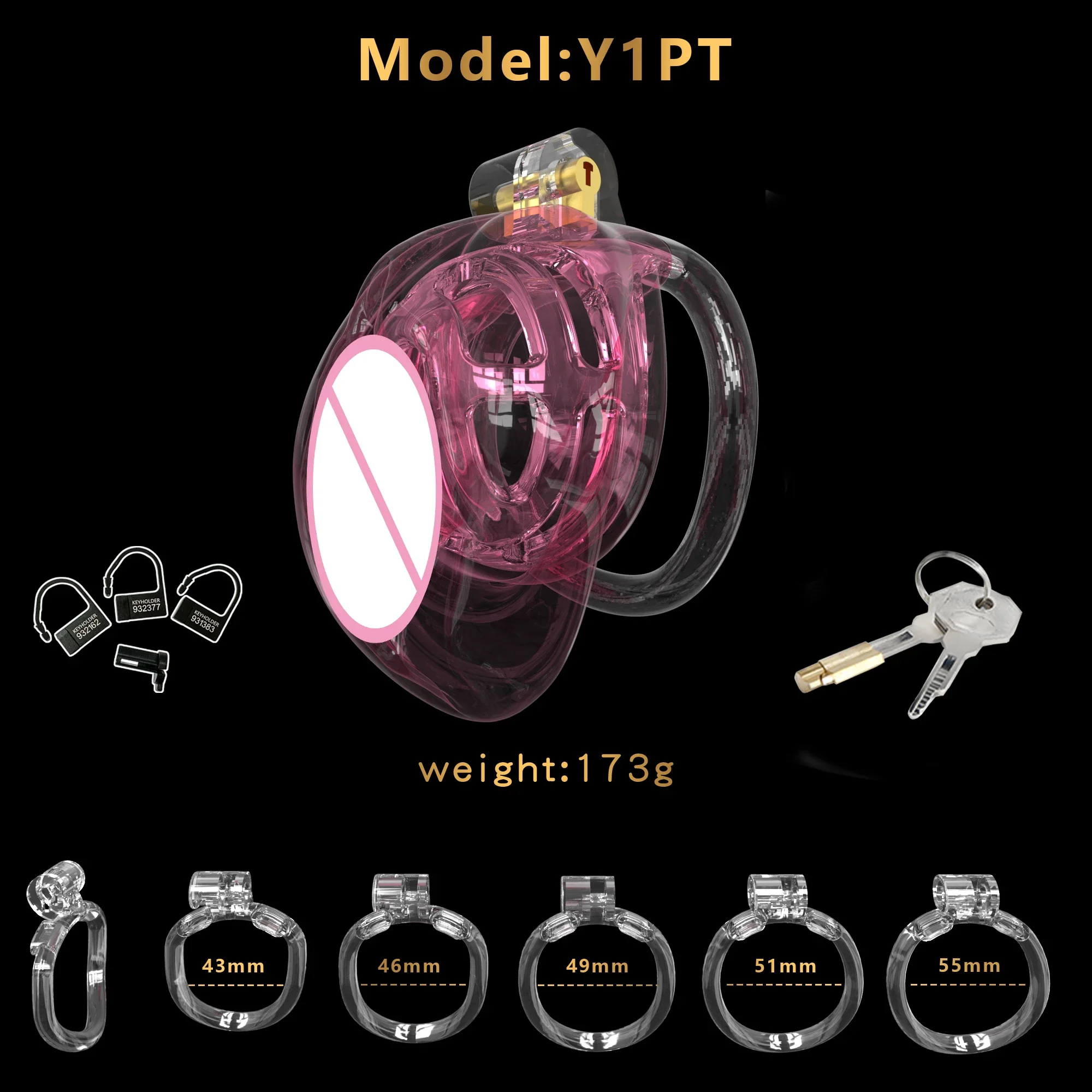 2024 ใหม่สีชมพู ABS เรซิ่น Clitoral หีชาย Chastity CAGE อุปกรณ์ 4 แหวนอวัยวะเพศชายอาจเกิดขึ้น Lockcock BDSM Sex ของเล่นสําหรับผู้ชาย Femboy 18 +