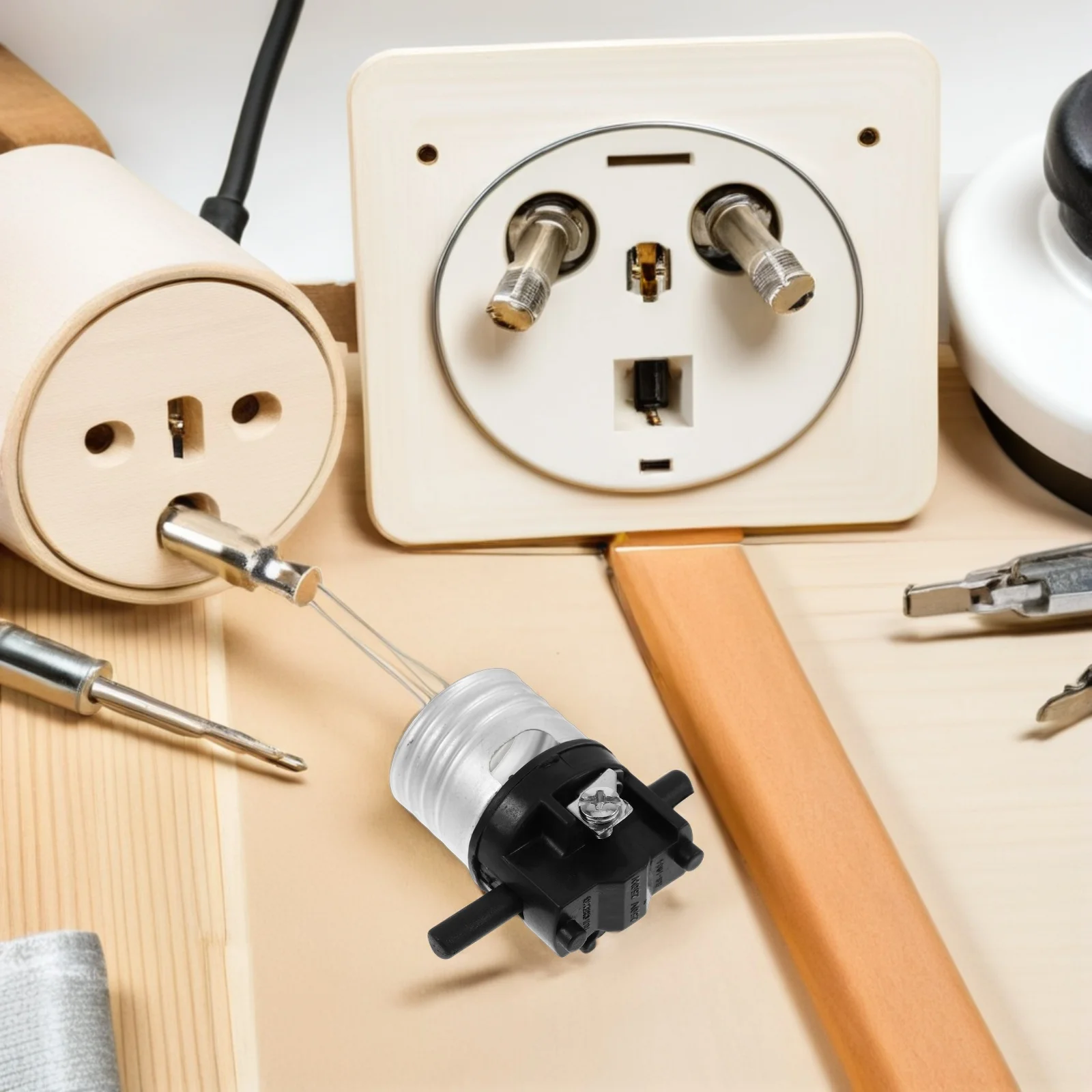 

6Pcs E26 Push Switch Light Socket Replacement Easy Installation Lamp Bulb Holder for Home Office Commercial Lighting Fixture