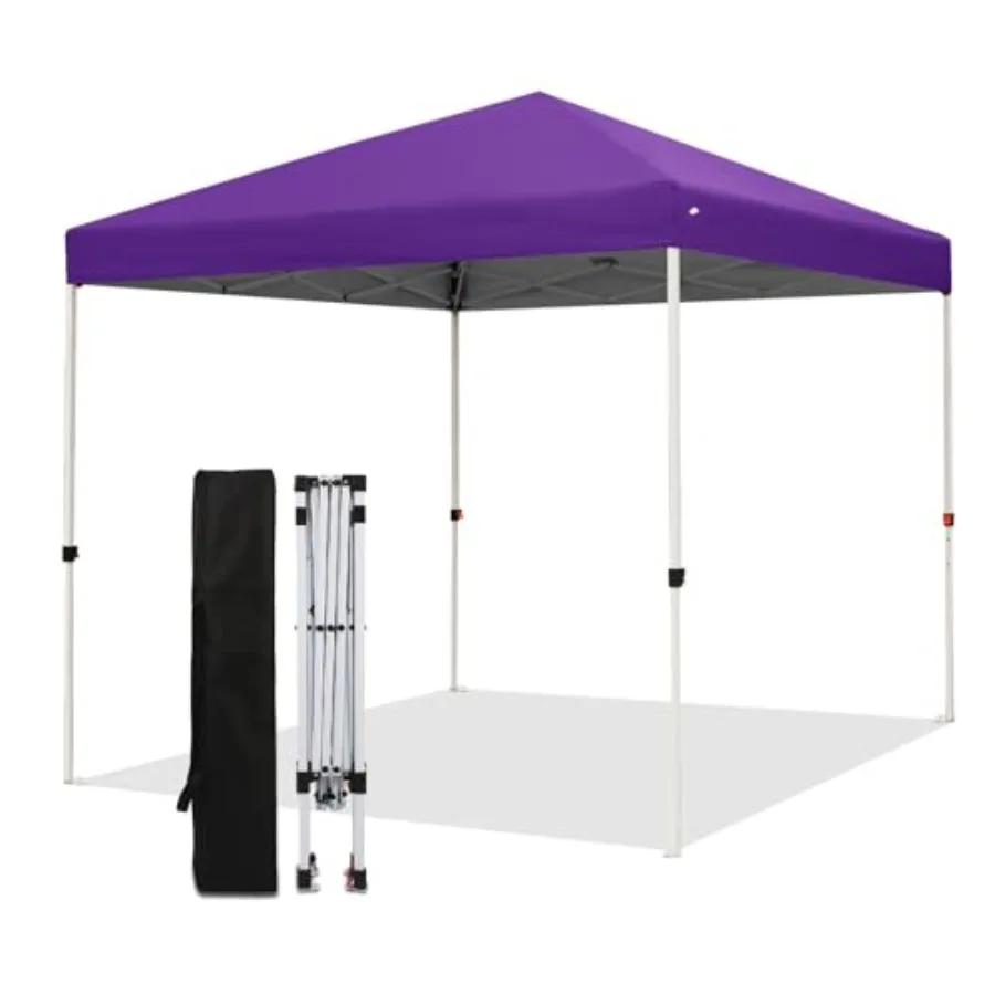 

8X8 FT Pop Up Canopy for outdoor events, polyester fabric, purple, instant setup with carrying bag