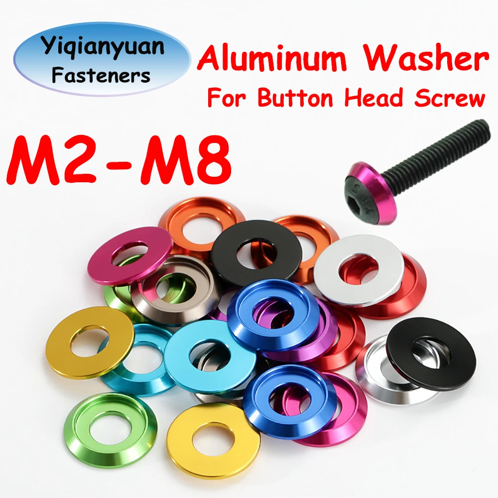 

Yiqianyuan Aluminum Alloy Washers for Button Head Screw Gasket ISO7380 Multicolor RC Car Accessories M2 M2.5 M3 M4 M5 M6 M8