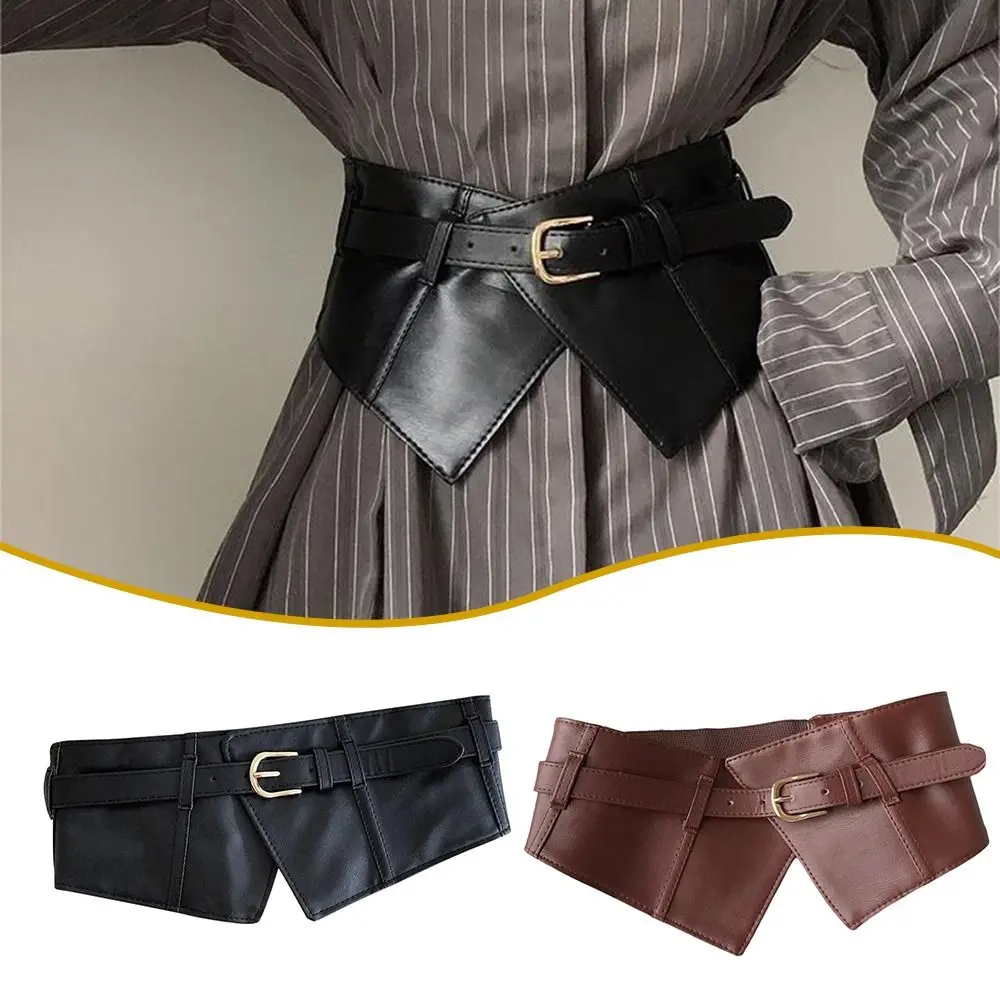 Fashion Wide Buckle Corset Waist Belt PU Leather Decorative Waistband Strap DIY Waist Cover For Women Lady Girl