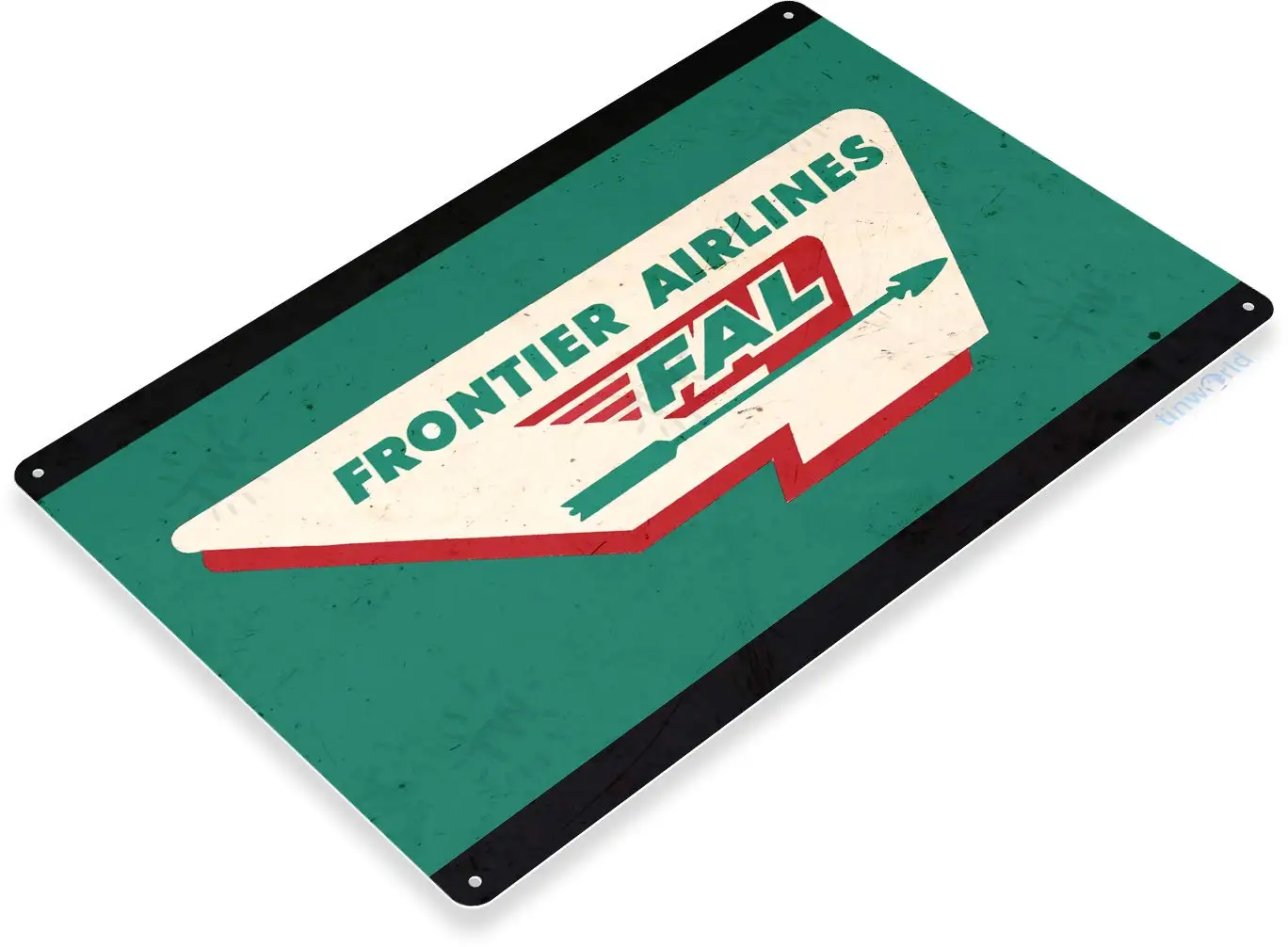 TIN SIGN Frontier Airlines Retro Commercial Aviation Metal Sign Decor C611