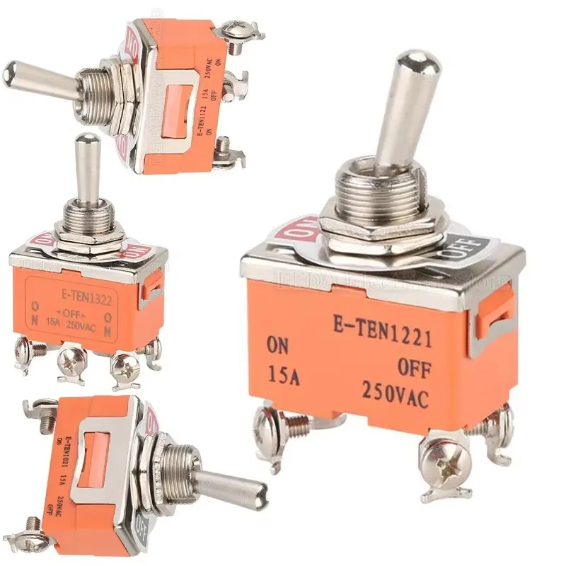 

1PCS E-TEN 1321 1221 1322 1021 1122 1121 Power Rocker Toggle Switch Silver Contact Copper Pin ON-OFF ON-OFF-ON 2 4 6 Terminal