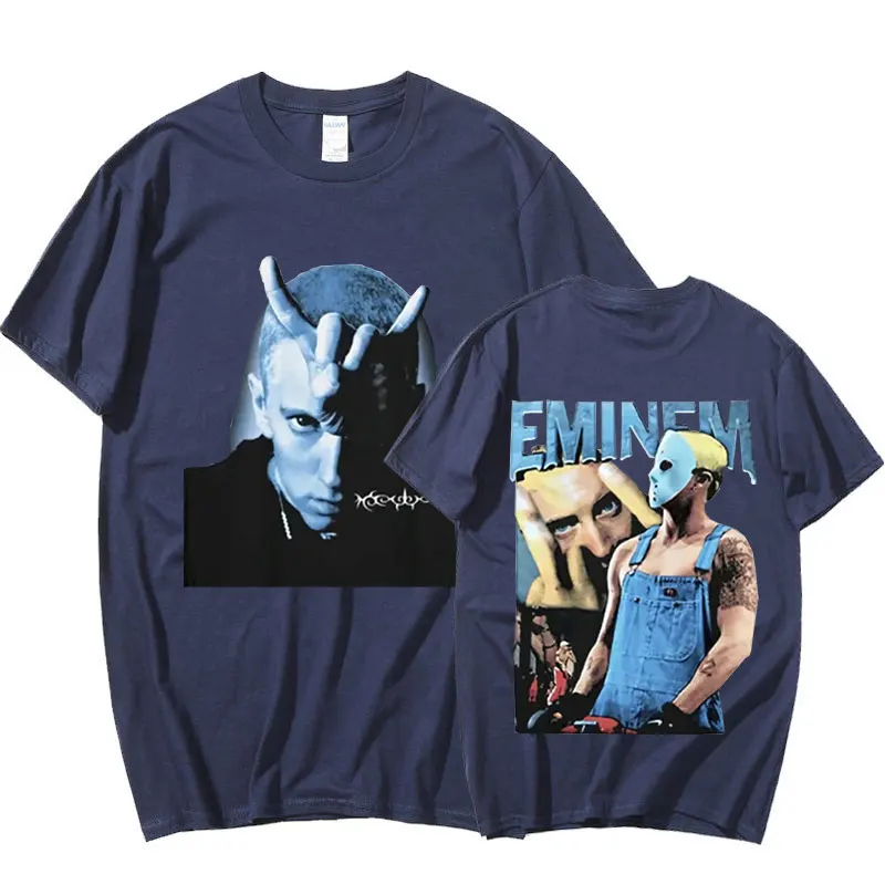 Hip Hop Rapper Eminem Slim Shady T-shirts Vintage High Street T Shirt Men Women Harajuku Tee Shirt Oversized Streetwear Unisex