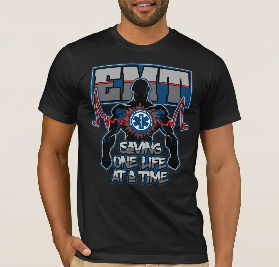 

Saving One Live At A Time EMT Medical Paramedic T-Shirt 100% Cotton O-Neck Summer Short Sleeve Casual Mens T-shirt Size S-3XL