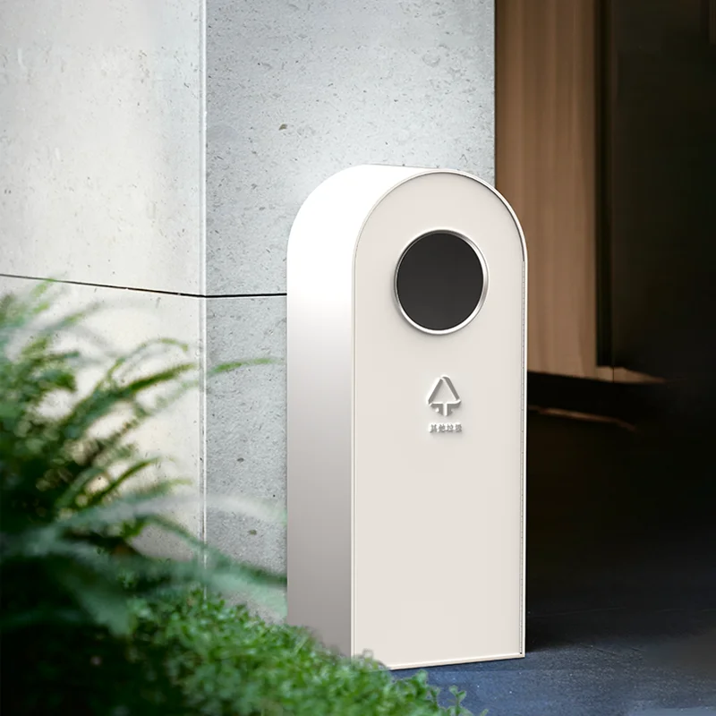 

Vertical trash can commercial, outdoor scenic shopping mall public high-value fruit leather box stainless steel