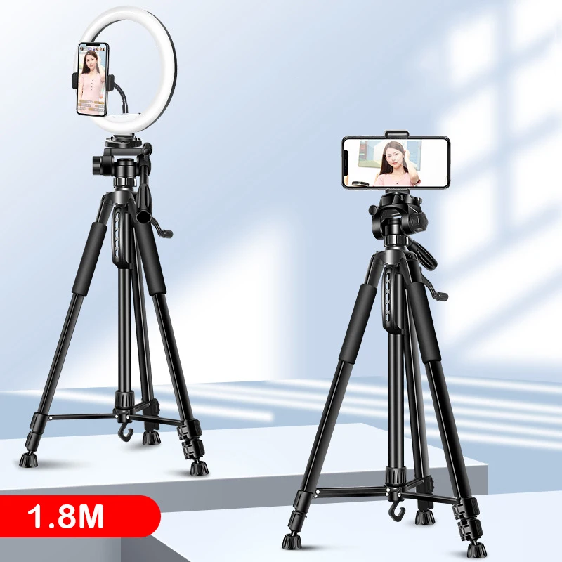 180cm 140CM Cell Phone Tripod Lightweight Camera Tripods 26CM 30CM Fill Selfie Video LED Ring Light Universal Phone Holders