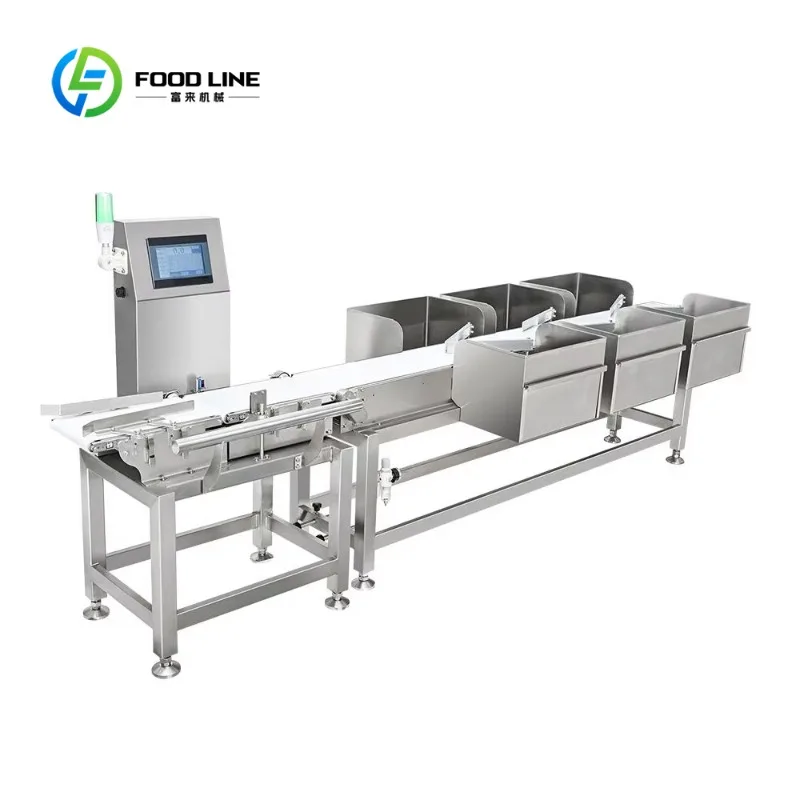Customized Heavy Duty Fish Sorting Machine Multi Channel Weight Classification Tool Corrosion Resistant Seafood Processing Plant