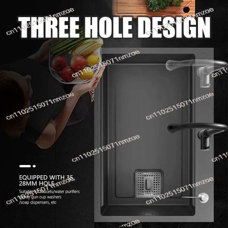 

Single bowl kitchen sink stainless steel thickened steel plate multi-function 750*410*220