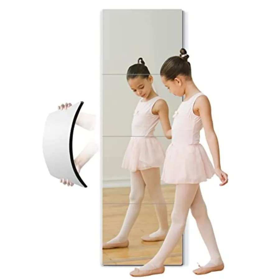 

Full Length Mirror for Safety Shatterproof Mirror, Plastic Wall Mirrors, Made Of Acrylic Plexiglass Mirrors, 2 Pcs 24"L x 14"W,