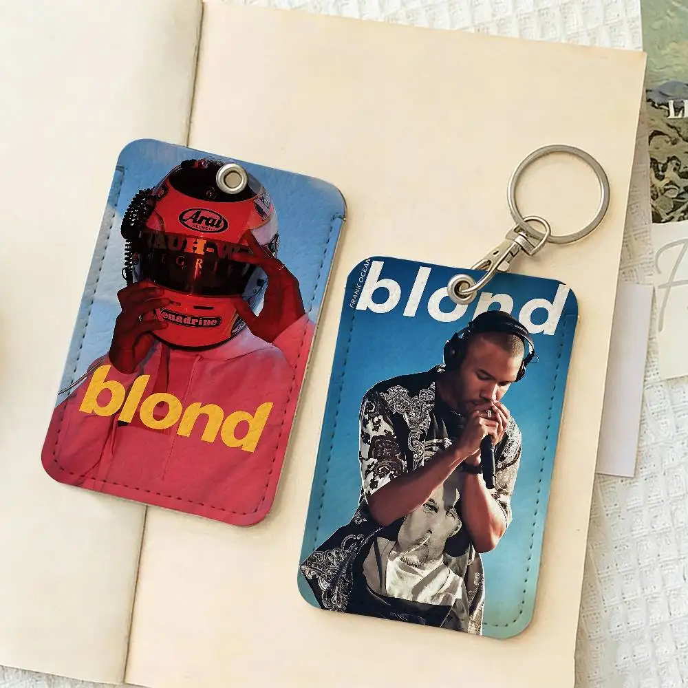 F-Frank O-Ocean singer Office Supply Men And Women Credit Card Keyrings Student Card ID Card Holder Credential Holder Card