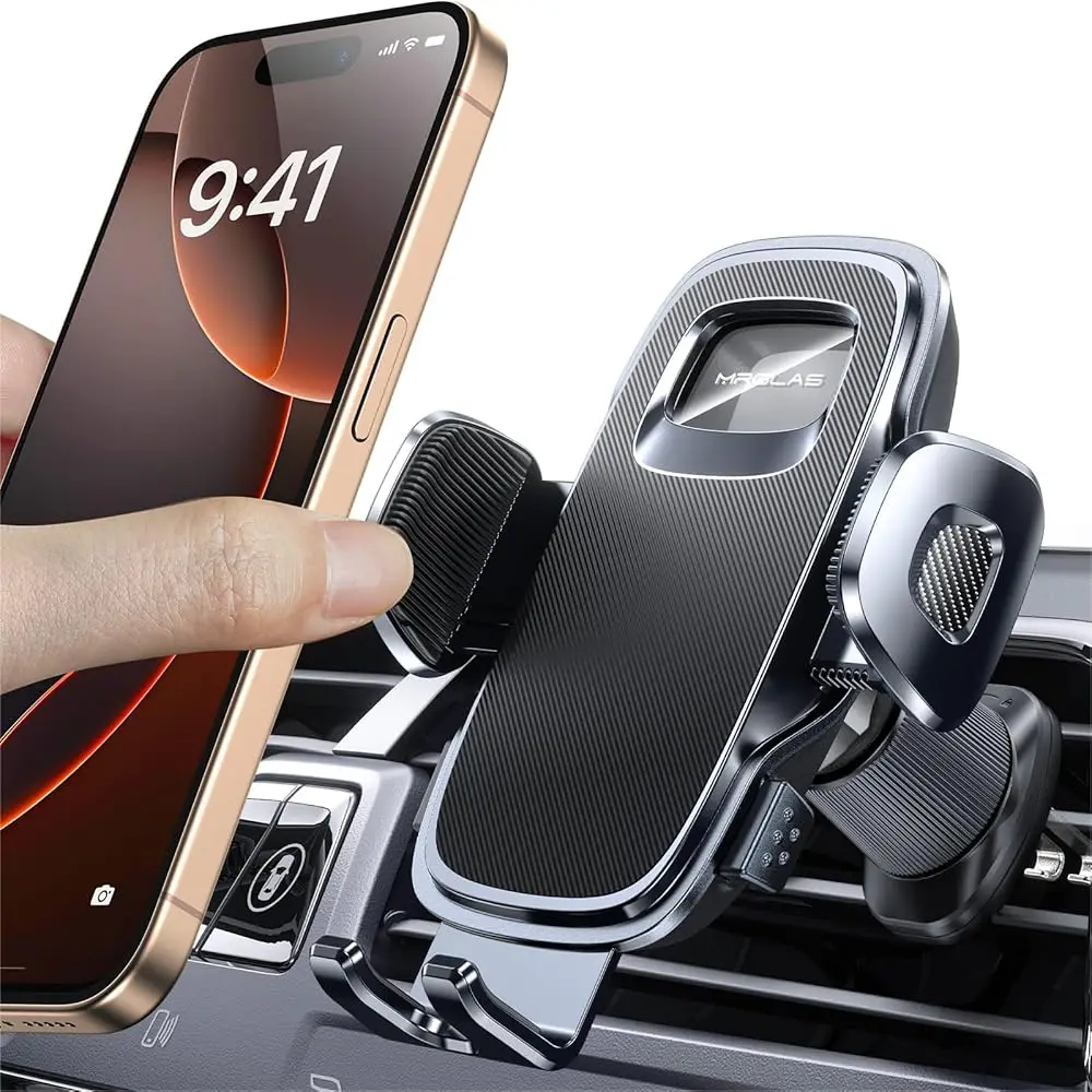 

2026 Upgraded Phone Holders for Your Car with New Metal Hook Clip, Handy Air Vent Cell Phone Car Mount [One Hand Operation],