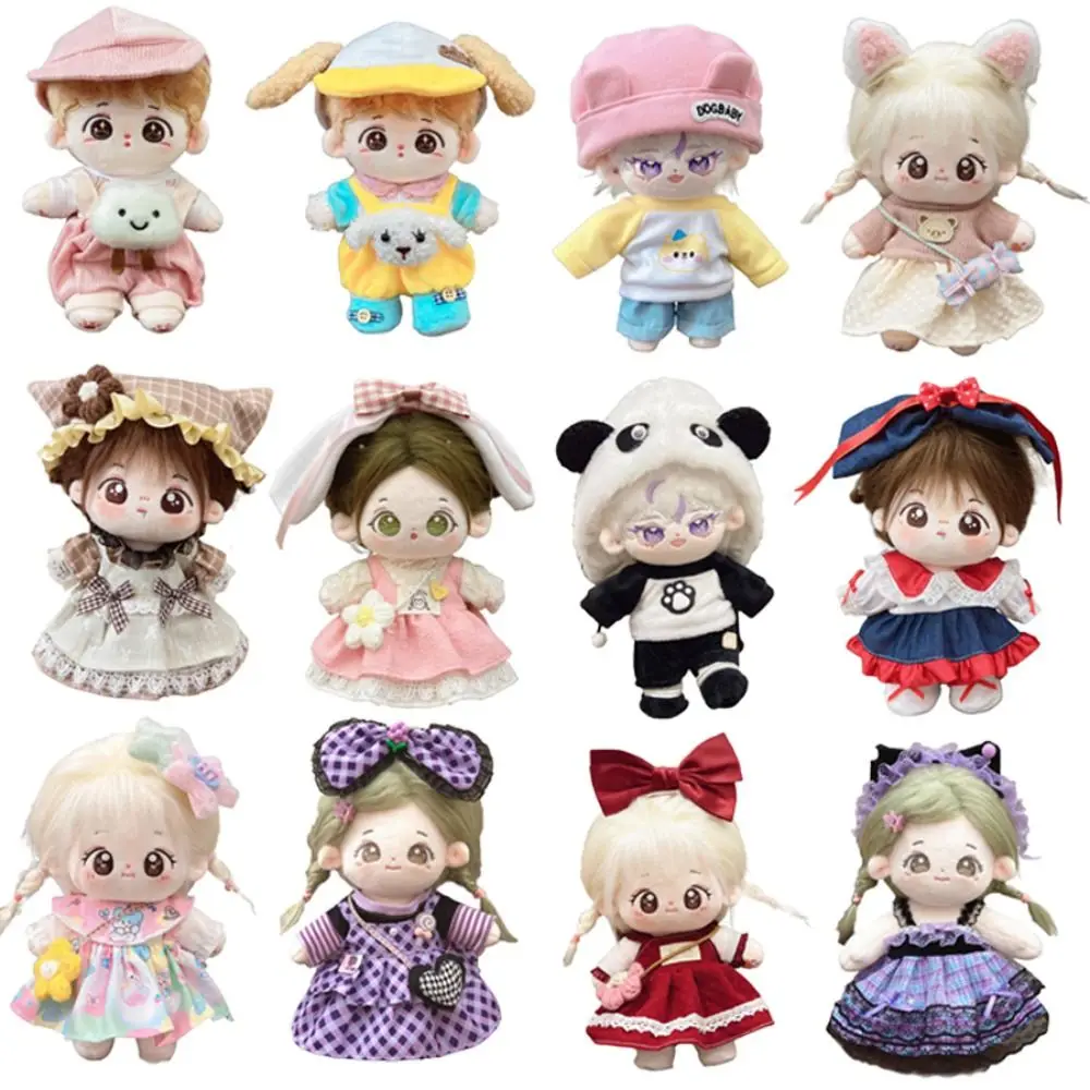 20CM 인형 드레스 정장 인형 액세서리 여러 가지 빛깔의 소형 옷 모자 머리 장식 놀이 집 인형 모자 드레스