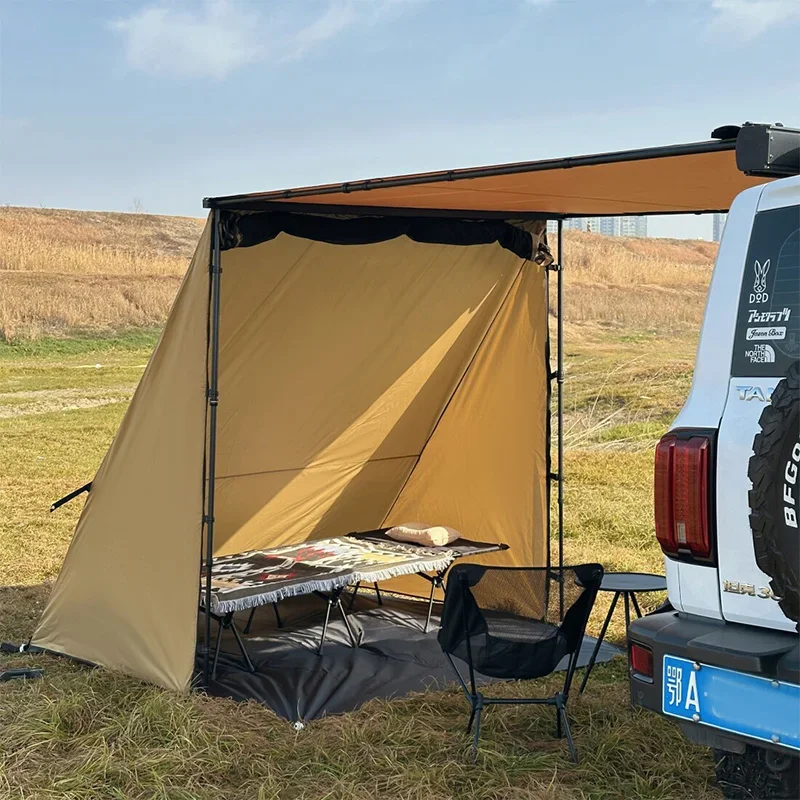 Outdoor Car Side Awning Expandable Triangular Shelter Pro Canopy Side Awning Insect-Proof Sunshade Canvas