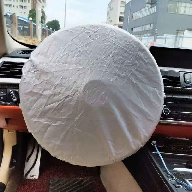 Portable Elastic Car Steering Wheel Dust Cover Prevent Aging Steering Wheel Protective Sleeve