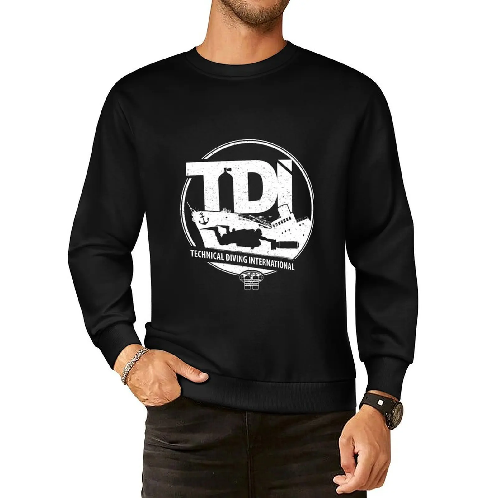 Technical Diving International (TDI) - Wreck Diver with DPV Pullover Hoodie korean autumn clothes new in hoodies & sweatshirts