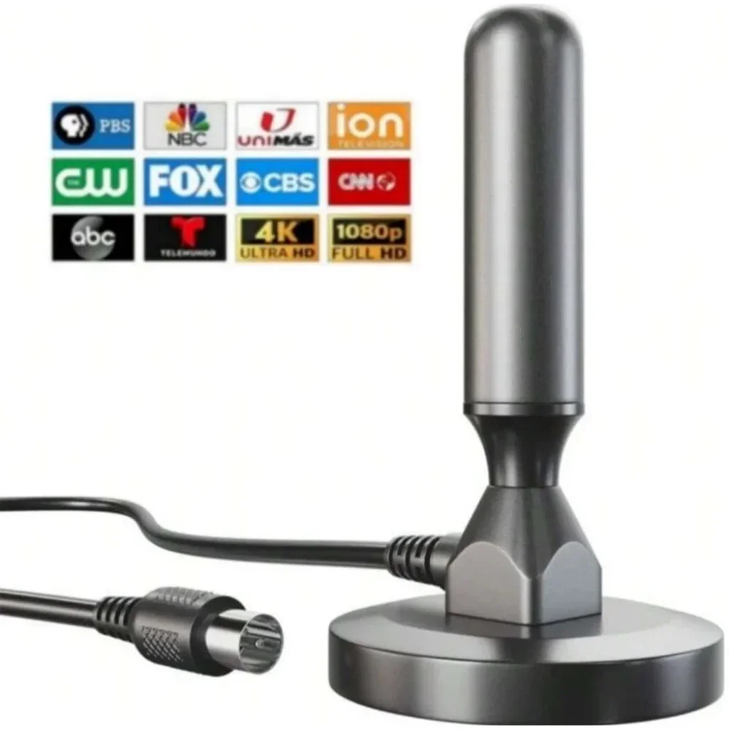 

HD Digital TV Antenna - Magnetic Base 360° Reception for 4K 1080P HDTV Free Local Channels