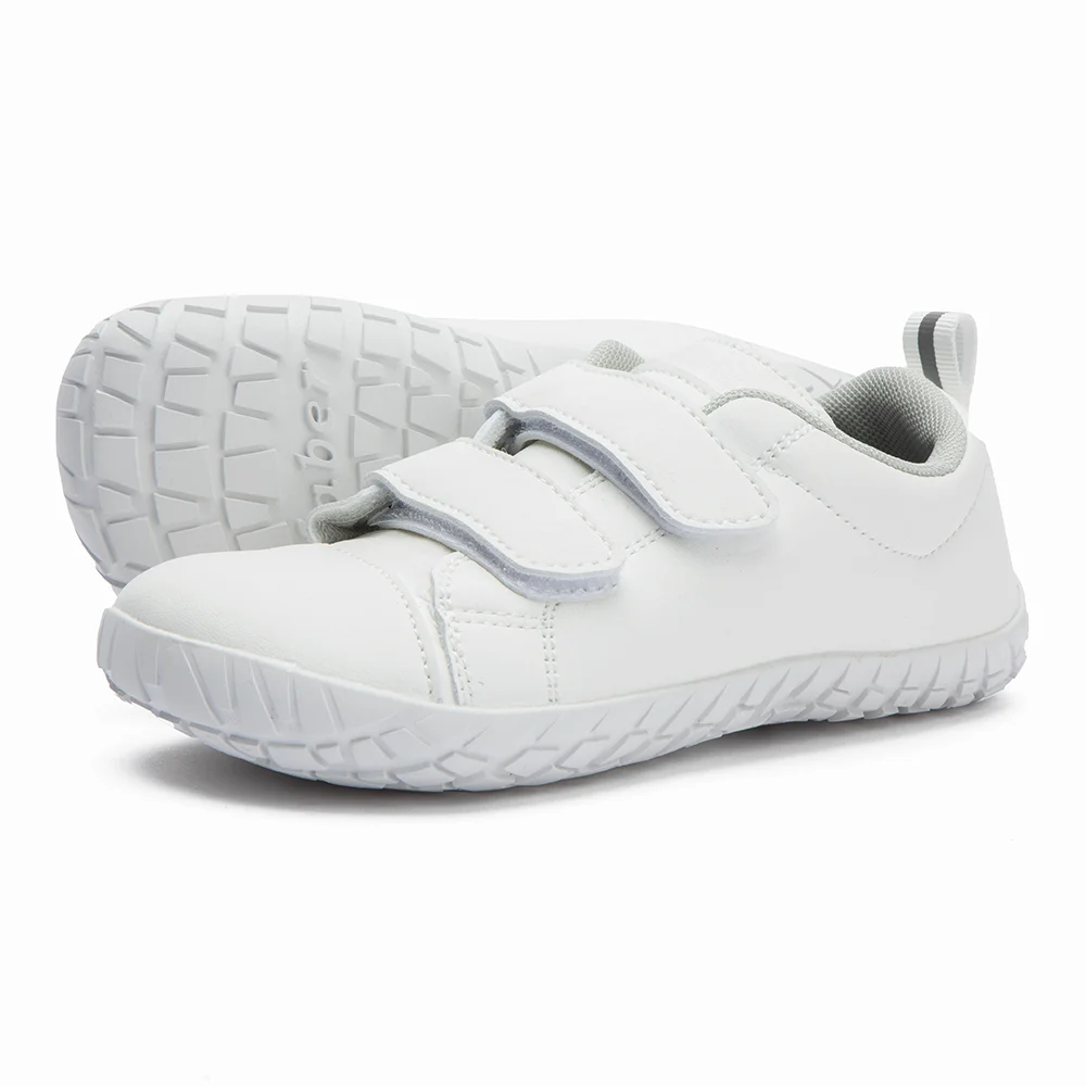 ZZFABER, zapatos descalzos para niños, zapatillas de deporte de cuero de fibra suave, zapatos flexibles para niñas y niños, zapatos casuales, calzado minimalista