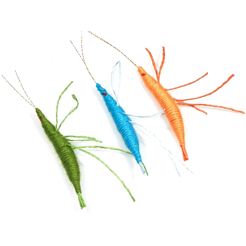 3PCS Woolen Prawn Cat Toy Contains Catnip Simulated Insects To Play with And Entertain Cats Chew Toys