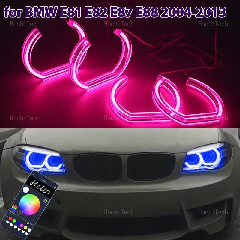 

Модернизированные RGB многоцветные кольца APP управление DRL светодиодный комплект «ангельские глазки» для BMW 1 серии E81 E82 E87 E88 ксеноновые фары 2004-2013
