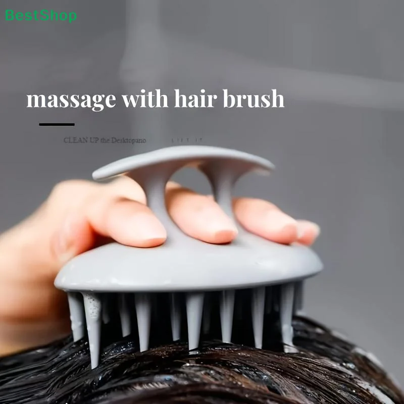 ♥ Silikon-Kopfhautmassagegerät, Shampoo-Bürste – Haarschrubber mit weichen Borsten für sanfte Exfoliation und Haarwachstum