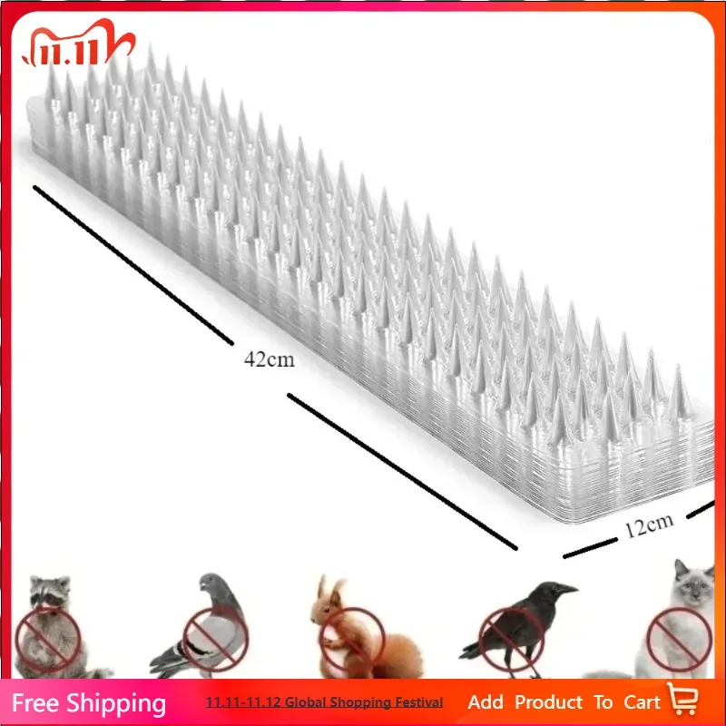 

1Pc New Ultra-wide 12CM Plastic Bird Repeller Spikes Fence Wall Cat Anti Pigeon Spikes Anti-bird Outdoor Squirrel Garden Fences