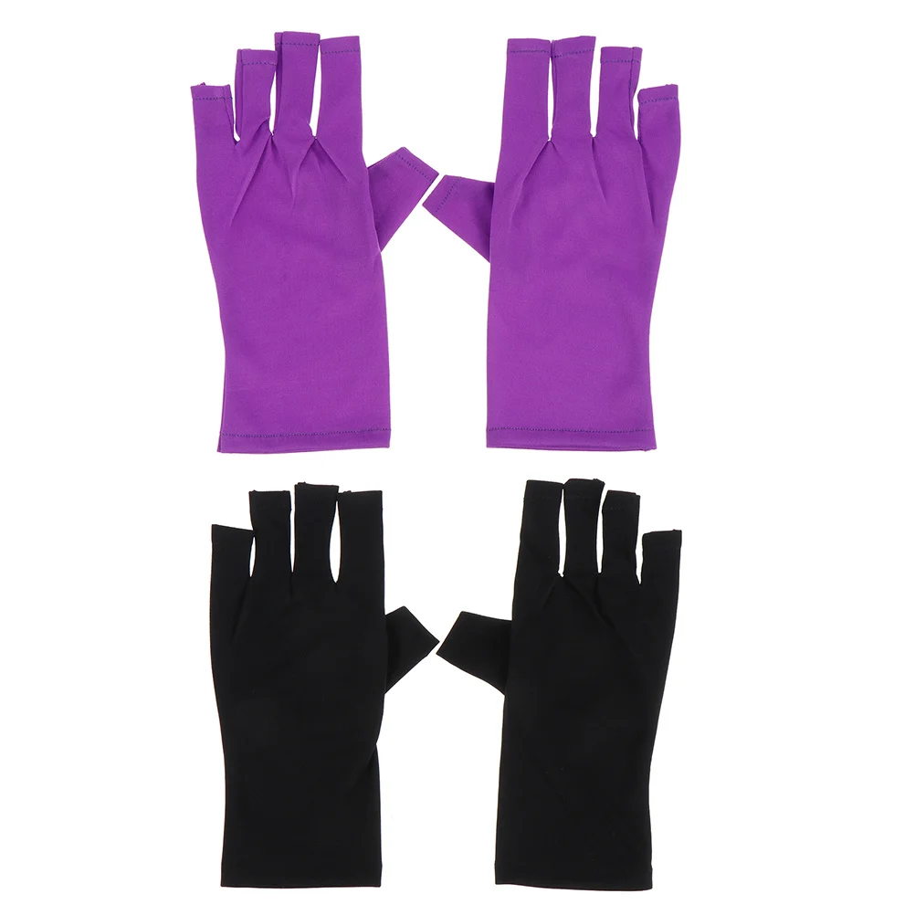 

2 пары перчаток без пальцев с защитой от ультрафиолета, анти-черные перчатки для кожи, защита для дизайна ногтей, защита для дизайна ногтей