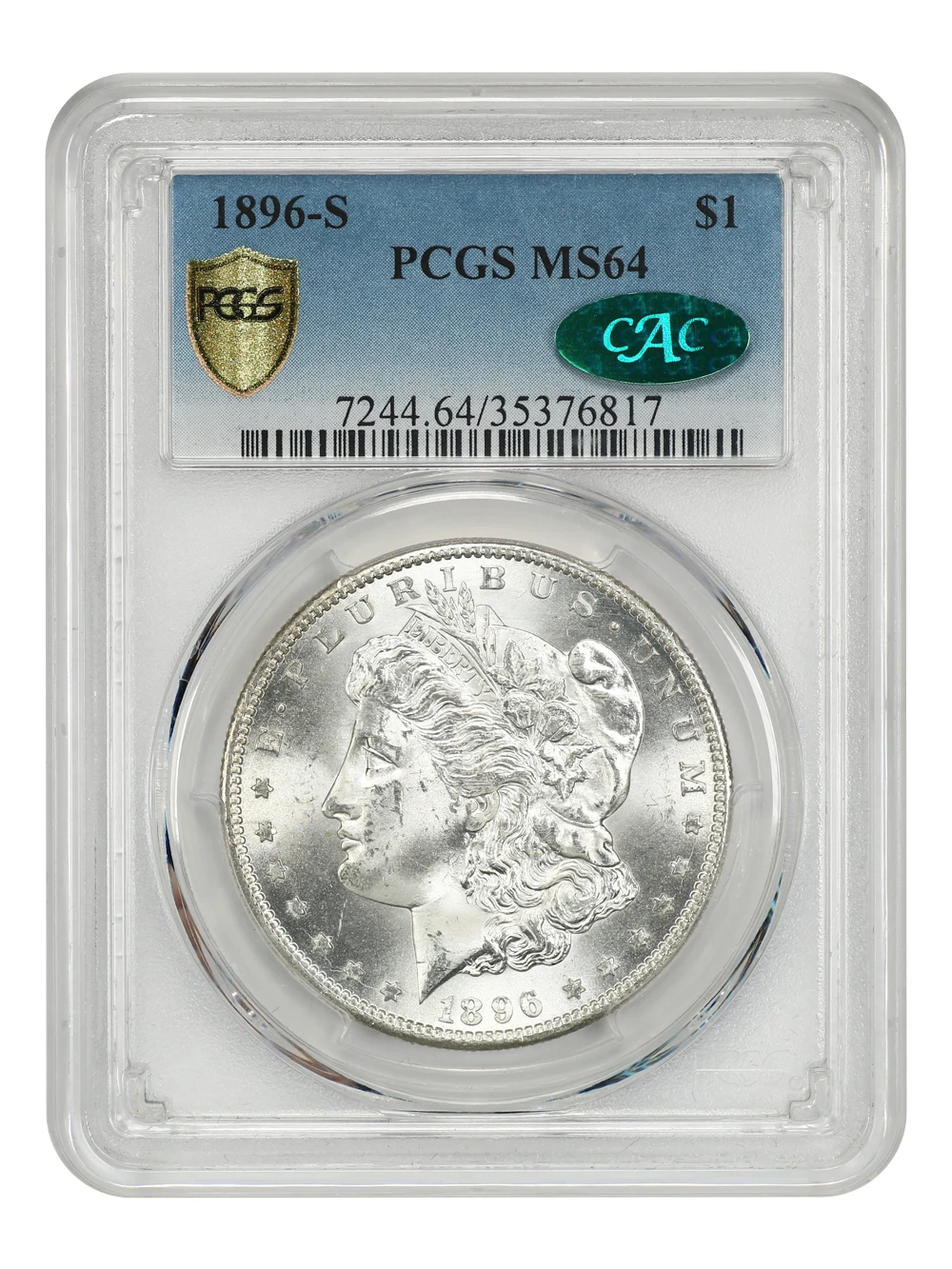 1896-S USA Morgan Coins 1 Dollar Coin High Quality 90% Silver Rating Coins Collectibles Graded Coins Holder Case NGC PCGS MS64