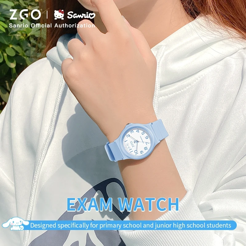 ZGO x Sanrio Cinnamoroll kids watch girl Simple Blue quartz watch student waterproof watch gift 8522