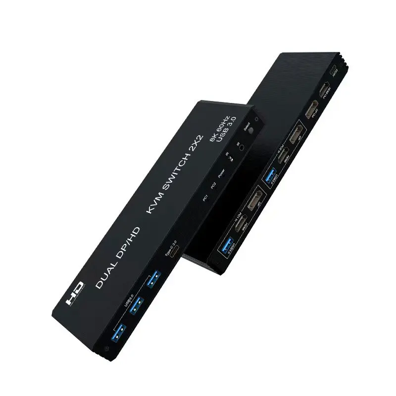 8K при 60 Гц KVM Displayport HDMI-совместимый DP-переключатель 2 в 2, 4K при 120 Гц USB3.0 2x2 для 2 ПК Share Dual Monitor Keyboard Mouse