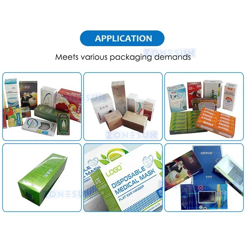 ZONESUN ماكينة تغليف التدفق الأفقي الأوتوماتيكية الكاملة BOPP التفاف الختم للعطور بوكر مستحضرات التجميل عبوة طعام ZS-BT250