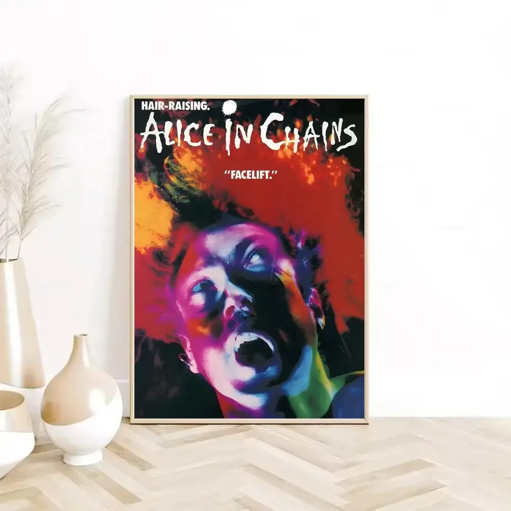 Band A-Alice In Chains Poster Self-adhesive Art Waterproof Paper Sticker Coffee House Wall Decor view 5