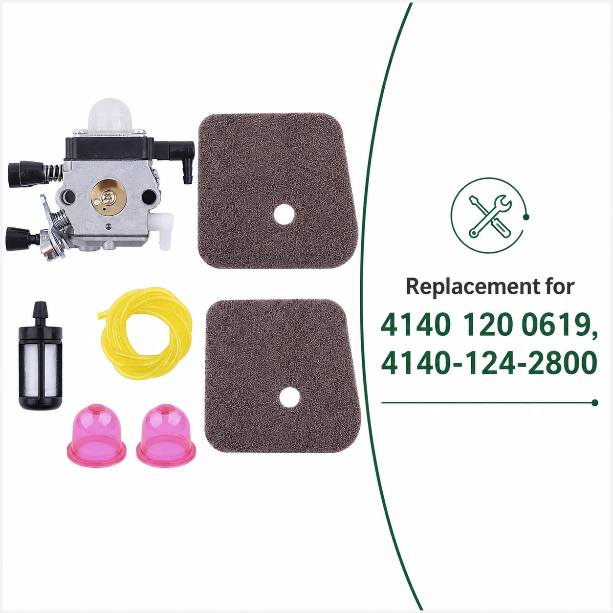 Carburetor Air Filter Spark Plug Fuel Line Kit For Stihl FS45/46/55 KM55R FS38 FS55R Trimmer Replaces C1Q-S66/S97 4140 120 0619