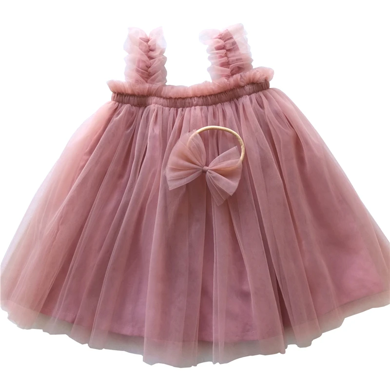 Baby Girl Tulle Tutu Dress Toddler Girls Birthday Party Dress Princess Outfit Little Girl Tulle Skirt Hair Bow Headband or Clips