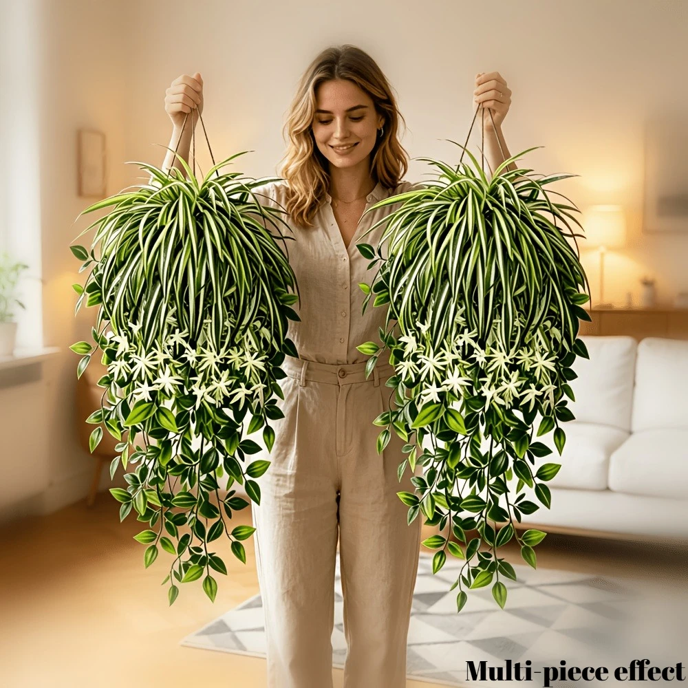 ต้นไม้ปลอมรูปแมงมุม 4 ชิ้น ใบไ - Spider Plant Hanging บทวิจารณ์และราคา