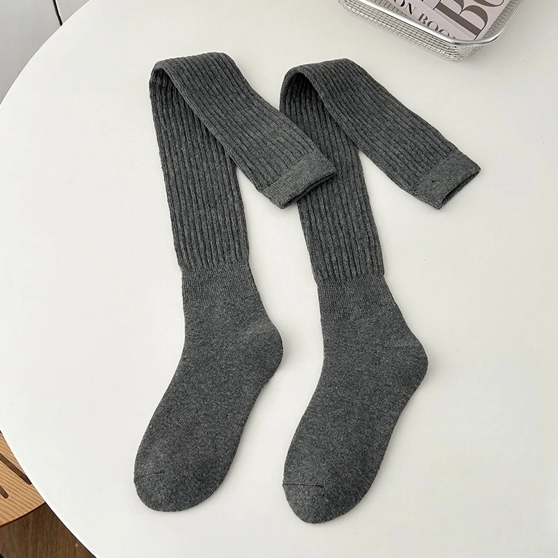 1/3/4 Paar warme, knielange Damensocken für den Winter, mit plissiertem, gestapeltem Design, knielange, lange Damensocken, dicke, warme, lange Socken, verdickte Socken, Socken, die über das Knie reichen, lockere Socken, warme Socken für Herbst und Winter, ideal für zu Hause. – Detail 7