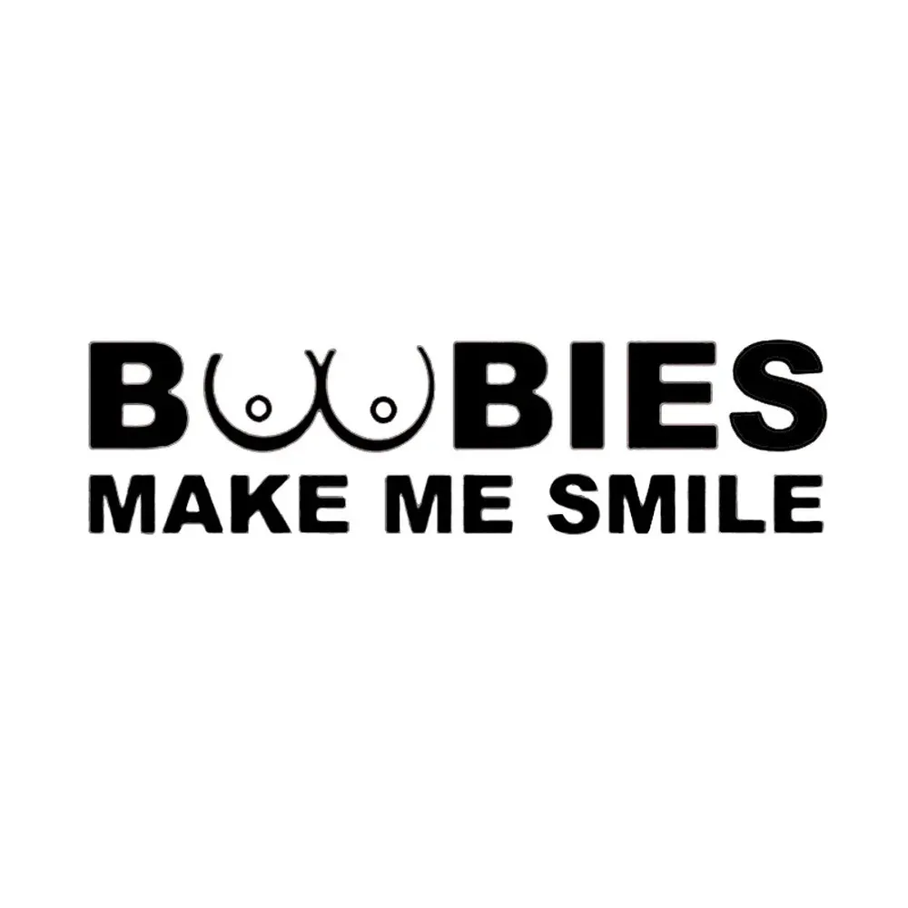 Car stickers funny BOOBIES MAKE ME SMILE window stickers reflective stickers waterproof sunscreen PVC15CM