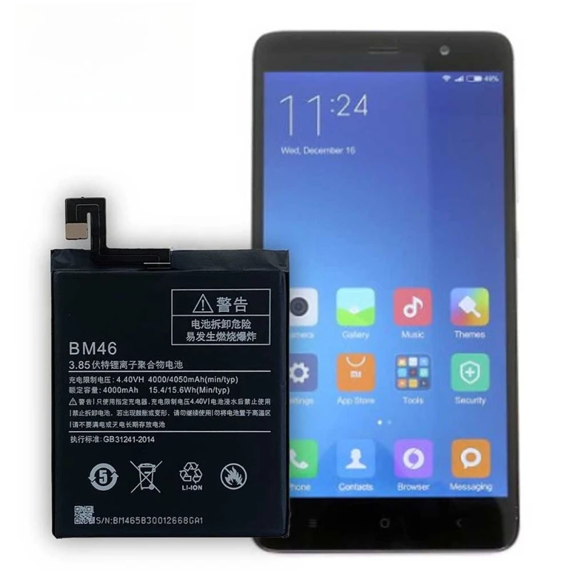 Brand New BM46 4050mAh Mobile Phone Battery For Xiaomi Redmi Note 3 / Note 3 Pro BM46 Phone Replacement Batteries +Tools