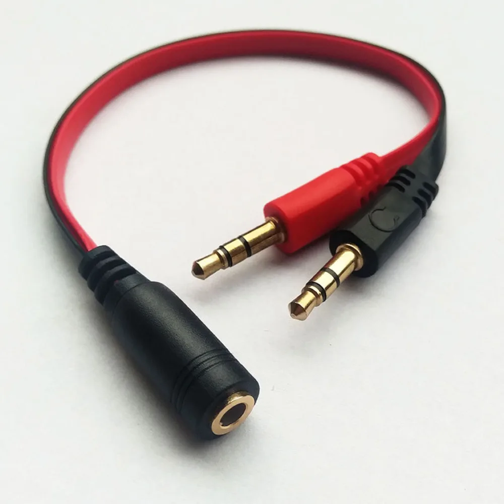 New Phone Microphone1/2Audio Adapter Cable-Headphone Conversion3.5 2-in-1Splitter for Computer/Headset Durable for PhonesLaptops