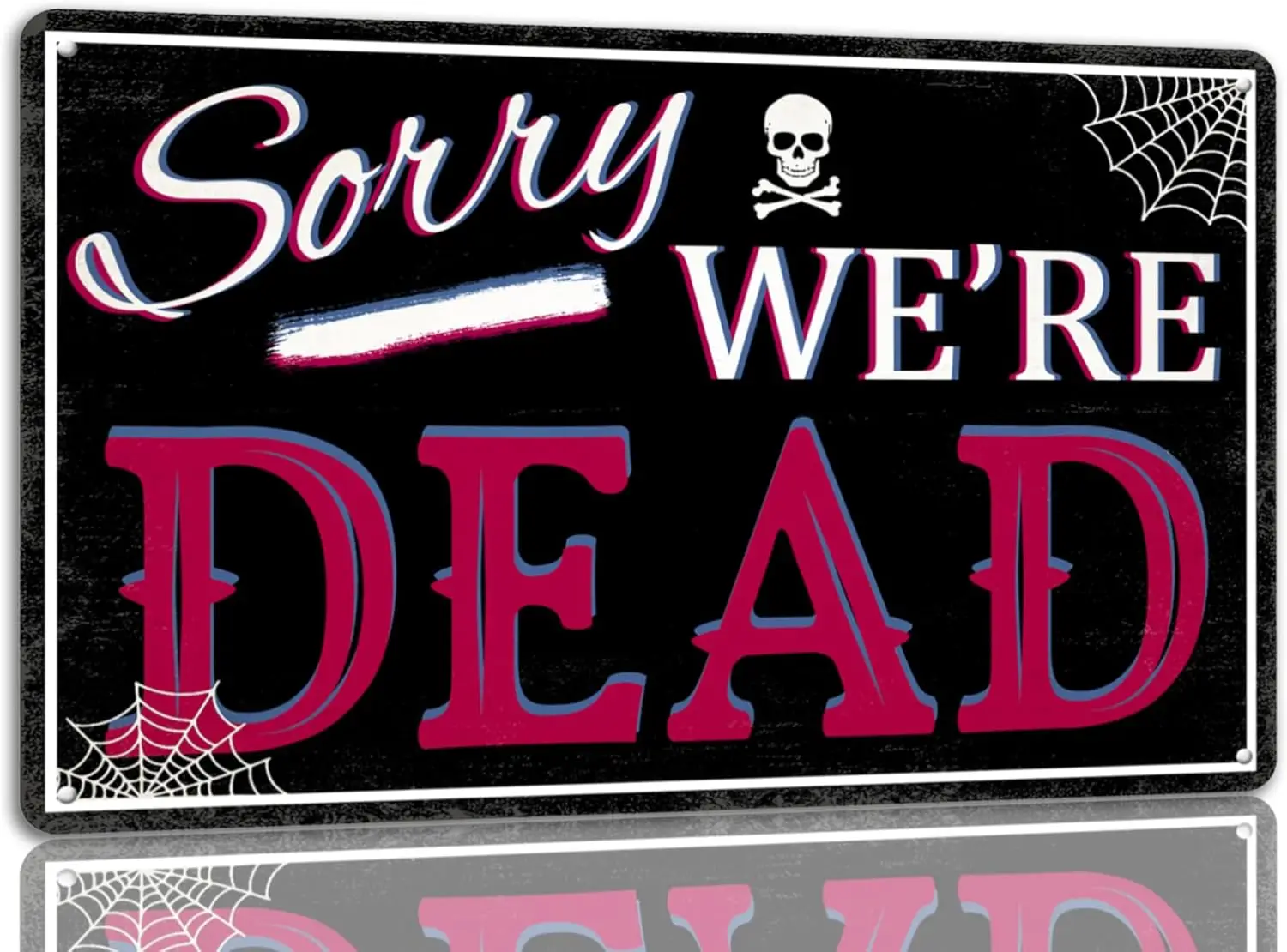 Sorry We're Dead Tin Sign Halloween Metal Sign Vintage Halloween Witch Decor Signs Gothic Halloween Decorations For Cafe Bar