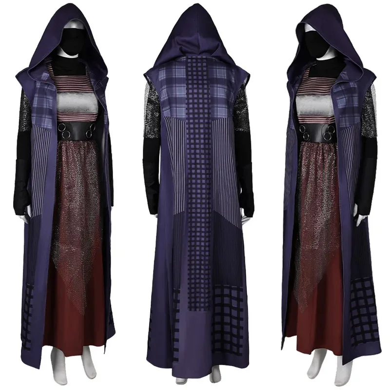 

2025 12 Mae Cosplay Costume Movie Space Battle Roleplay Fantasia Outfits Face Mask Cloak Skirt Gloves Set Clothing Halloween Par