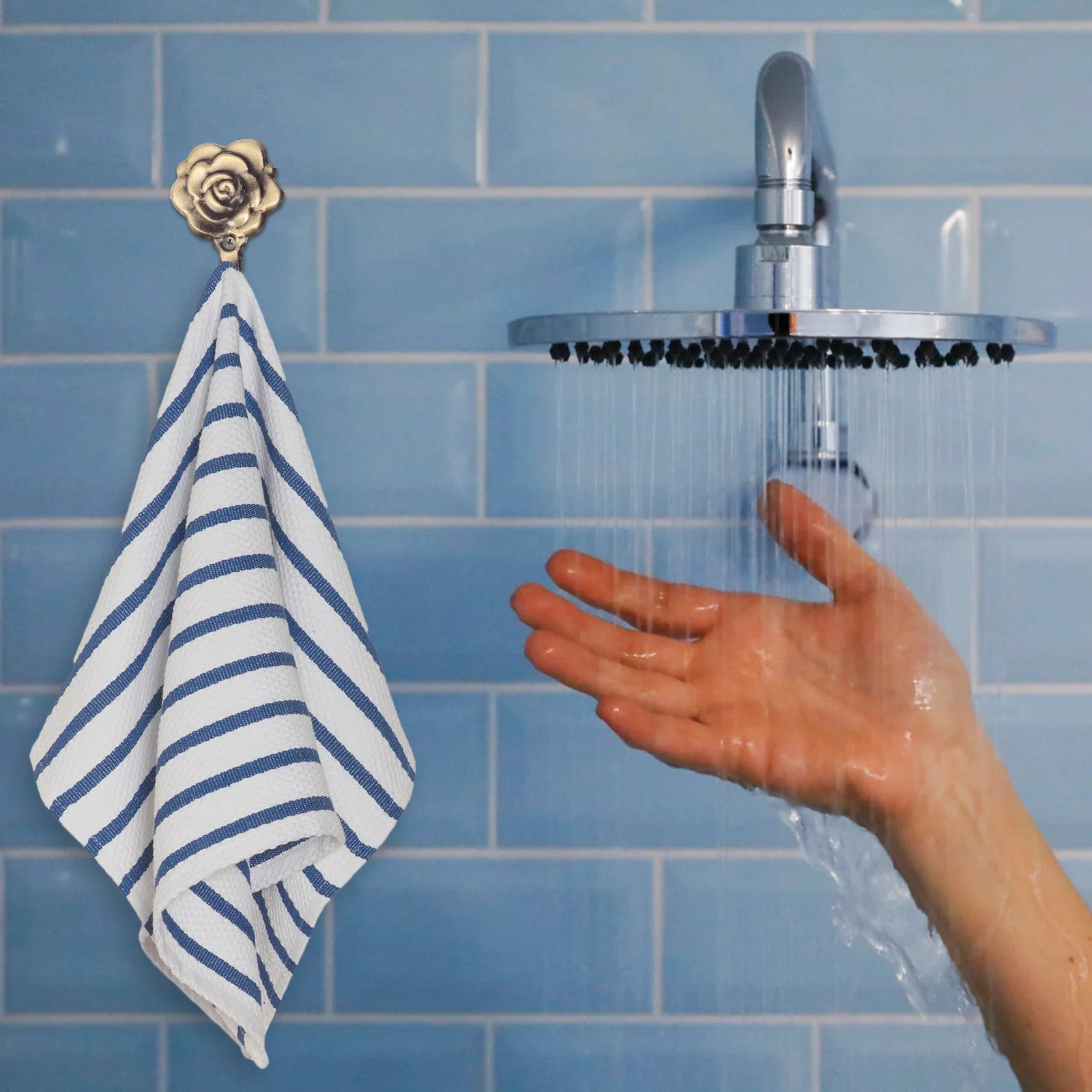 

4Sets Decorative Curtain Holder Iron Wall Mounted Curtain Tiebacks Drapery Wall Hook for Towels Coats Personal Items Hanging Use