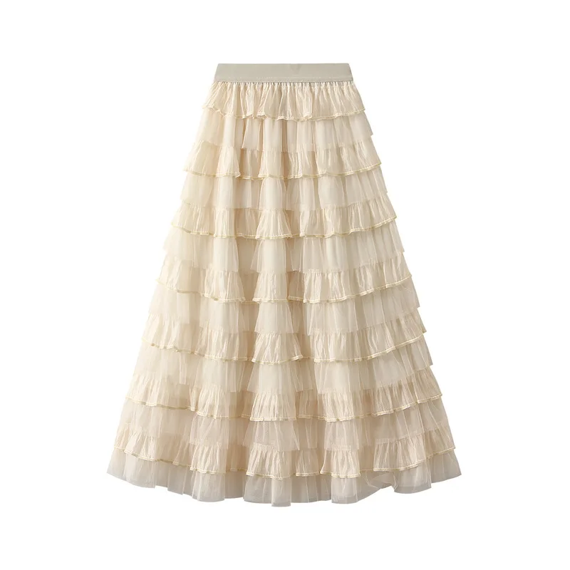 

Ruffled Edge Mesh Cake Half Body Fluffy Yarn Skirt for Women, French Design, Gentle Design, Autumn and Winter Fashion, New, 2024